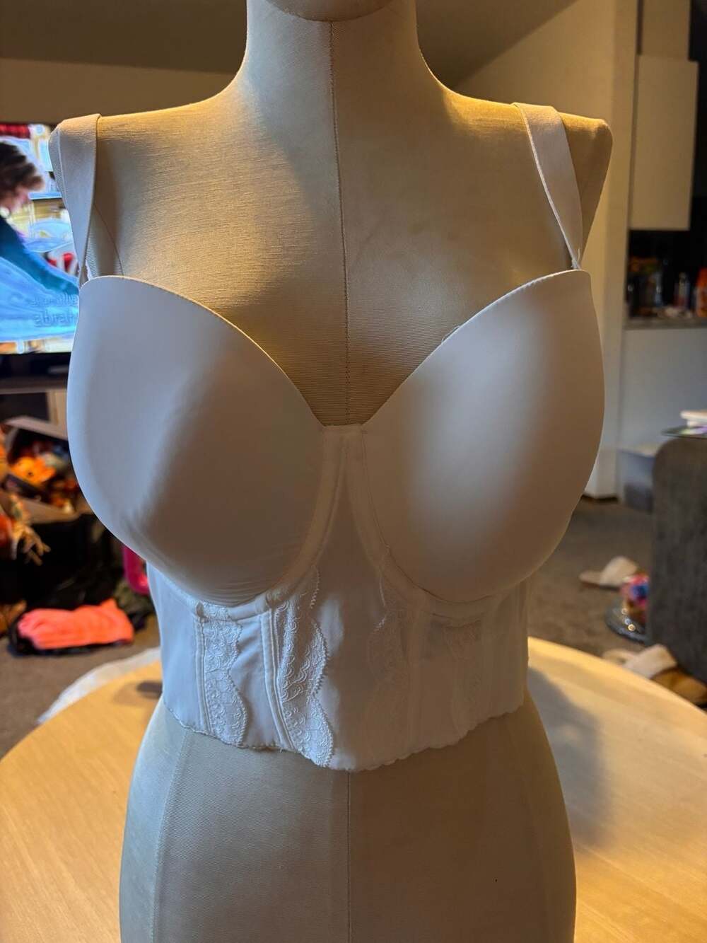 SHECURVE White Longline Strapless Bustier Bra 42C